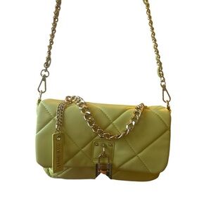 Steve Madden Berra Yellow Quilted Shoulder Bag New